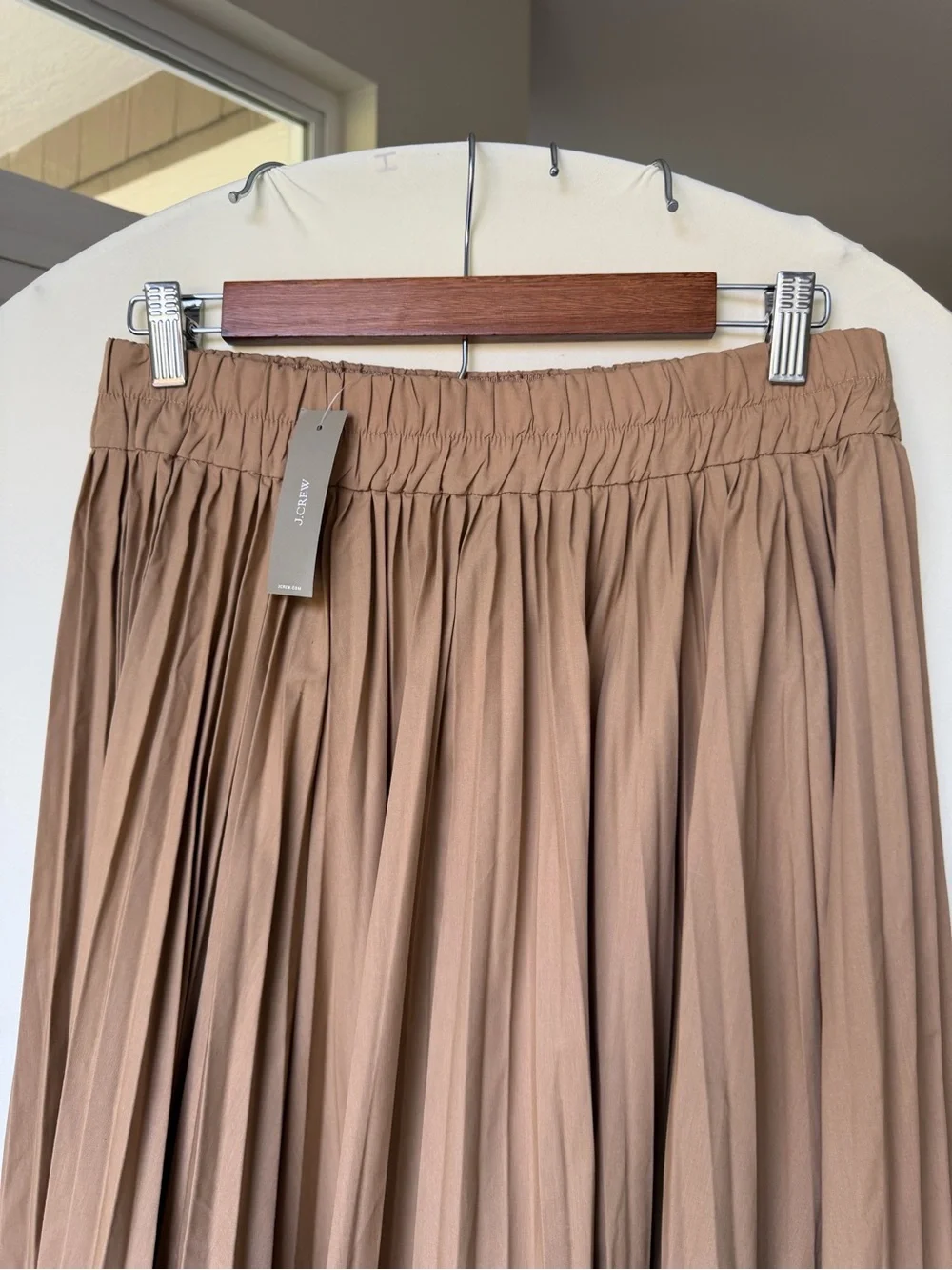 NWT J.Crew Gwenyth Pleated Midi Skirt Camel size S